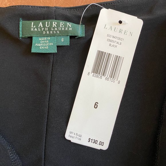Lauren Ralph Lauren Black Sheath Sleeveles Size 6 - Picture 4 of 13